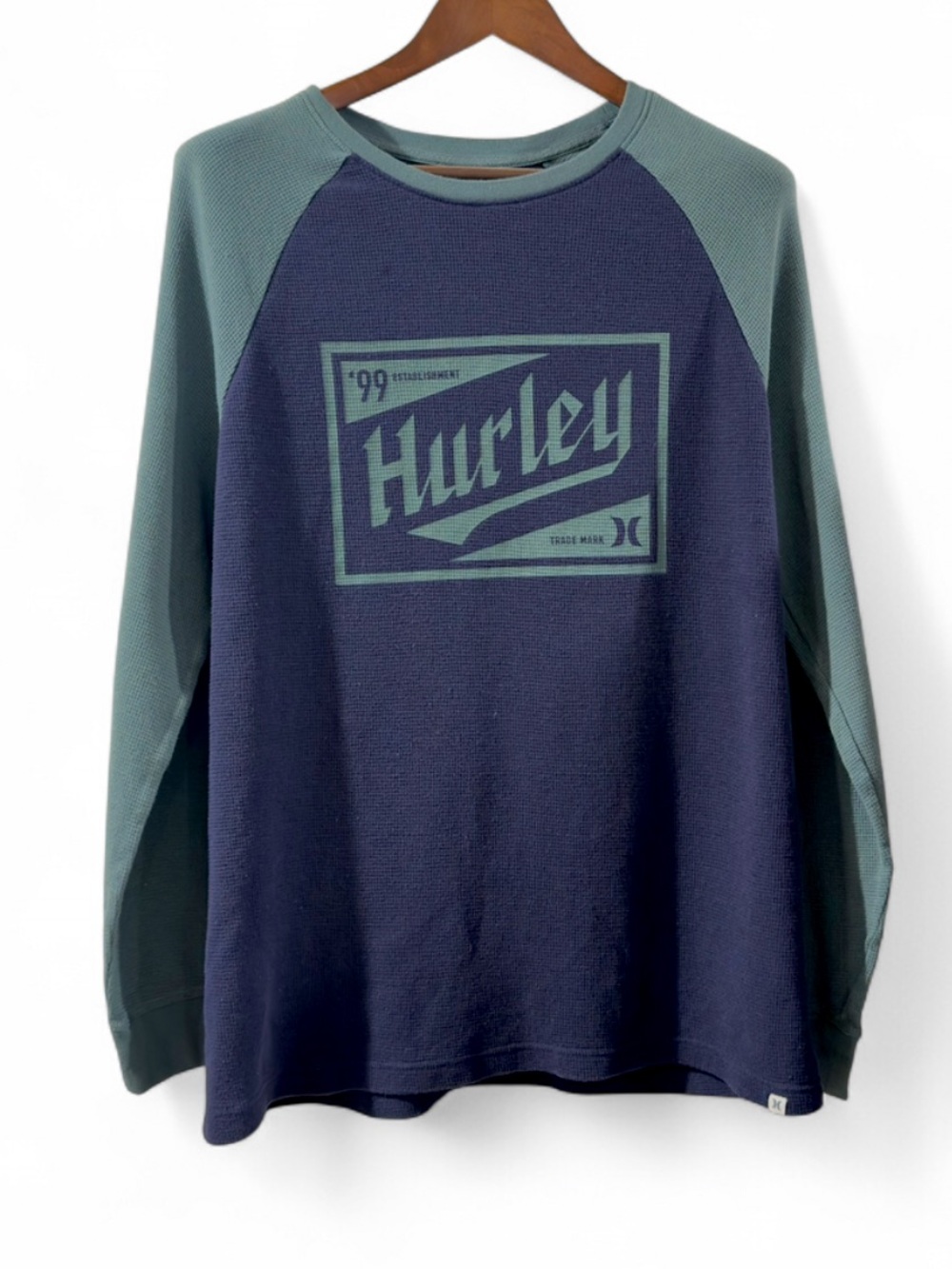 Vintage Y2K Hurley Waffle Graphic Long Sleeve Shirt Size Men’s XL